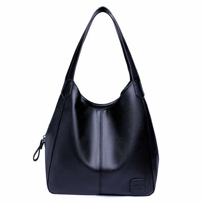 Triple Compartment Hobo Bag for Women PU Leather Tote Shoulder Purses