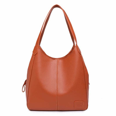 Triple Compartment Hobo Bag for Women PU Leather Tote Shoulder Purses