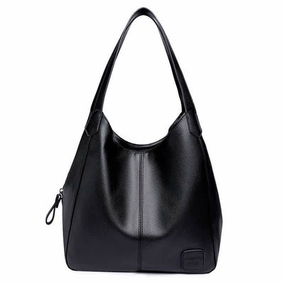 Triple Compartment Hobo Bag for Women PU Leather Tote Shoulder Purses