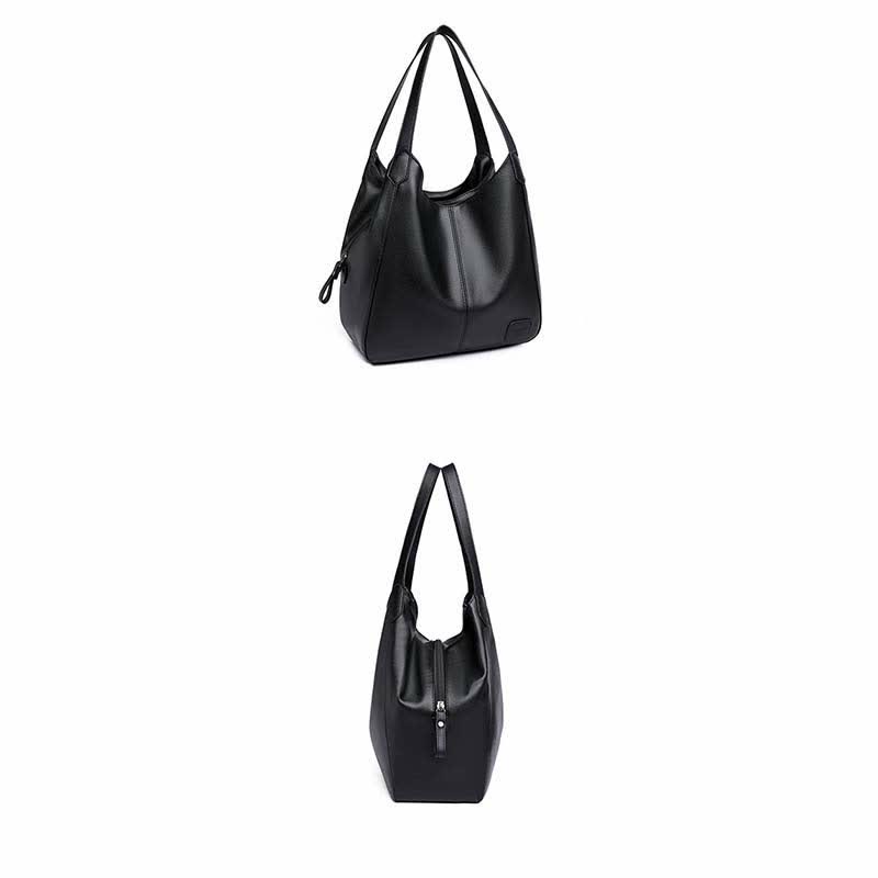 Triple Compartment Hobo Bag for Women PU Leather Tote Shoulder Purses