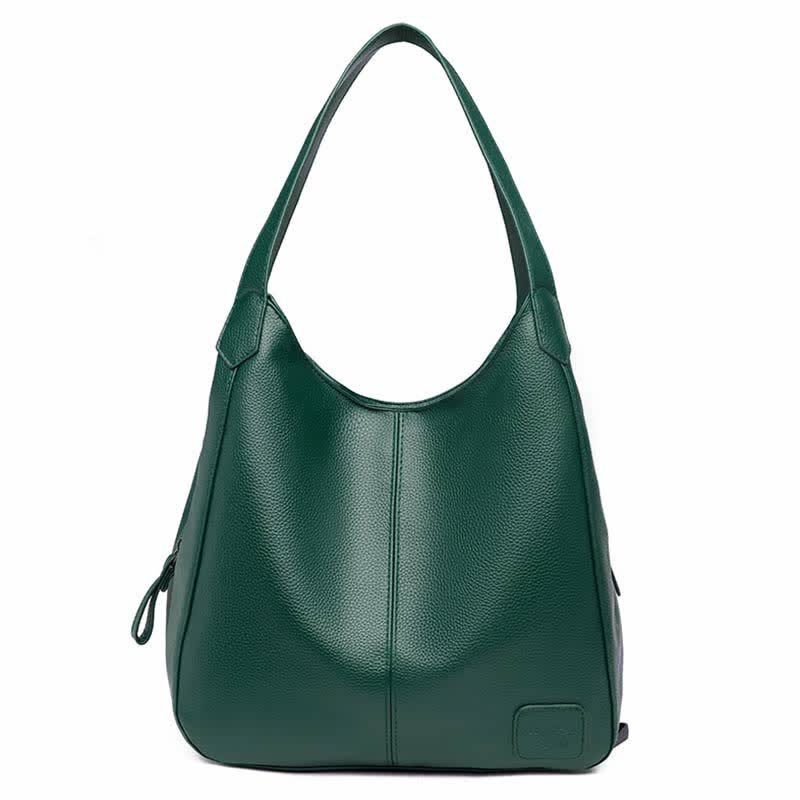 Triple Compartment Hobo Bag for Women PU Leather Tote Shoulder Purses